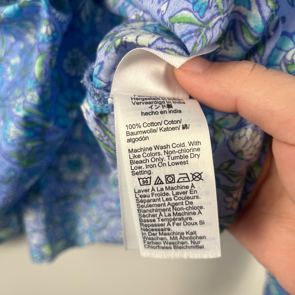 J. Crew Fresco Top In Floral Cotton Poplin blue size large - Picture 6 of 7